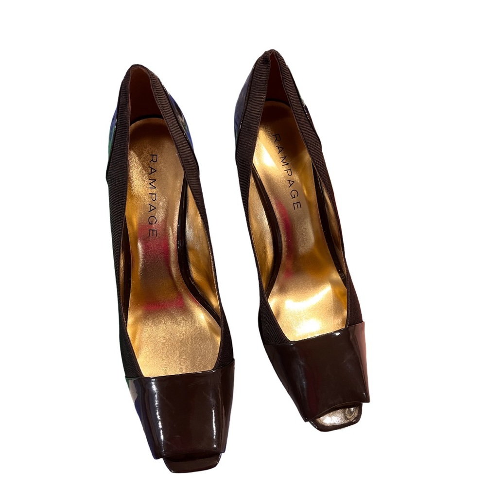 Rampage brown peep toe heal